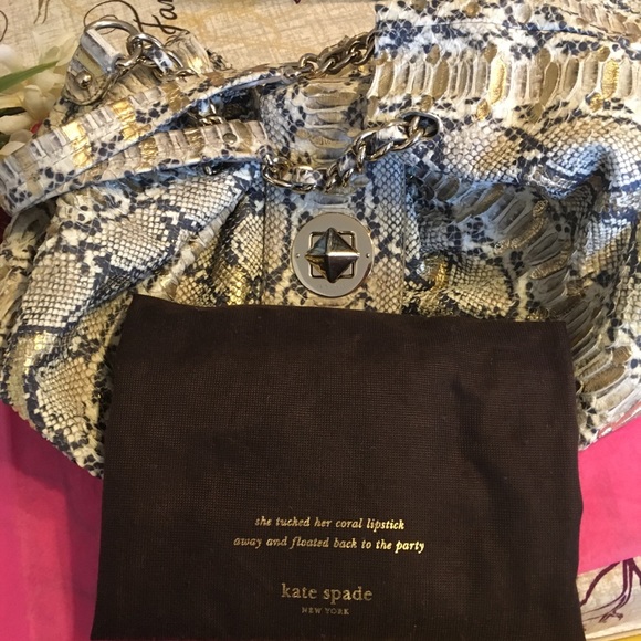 kate ♠️ spade snake embossed handbag with dust bag - Picture 7 of 8